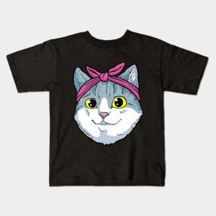 Cat with Ribbon Kids T-Shirt